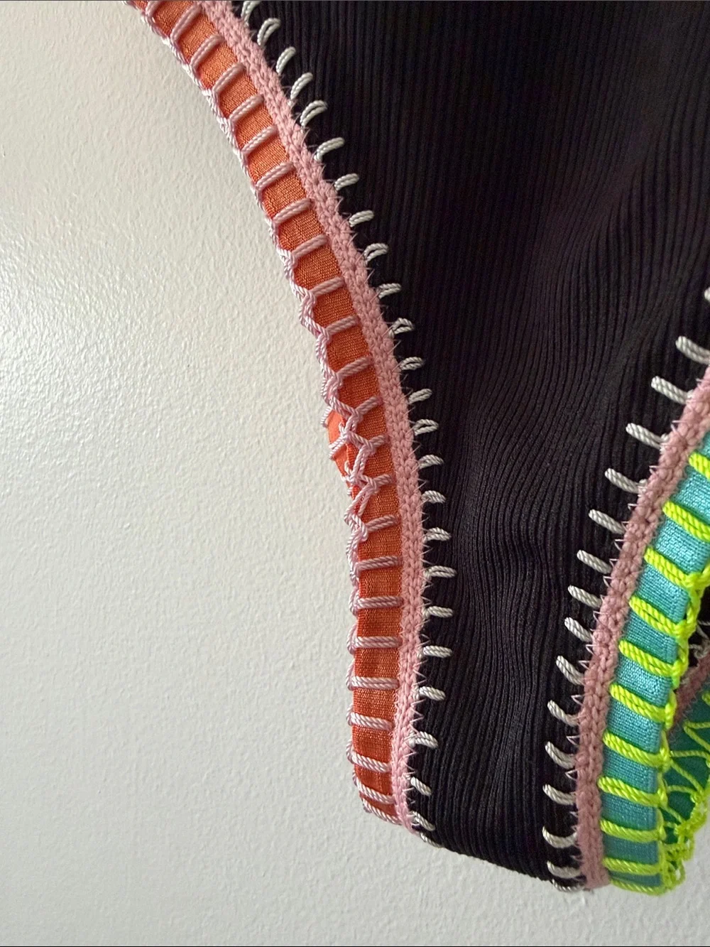 Platinum Swimwear Solange Ferrarini Neon Crochet Ribbed One Piece Swimsuit M